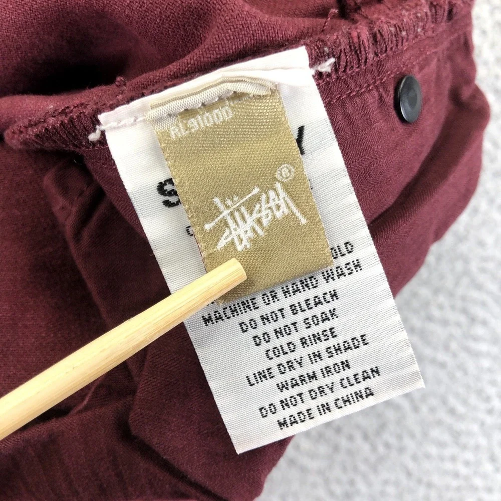 Stussy Shorts Mens 36 Burgundy Jeans Denim Cut Off Slim Jeans 5 Pocket Jorts